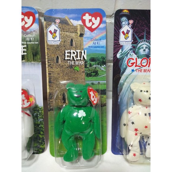 TY Beanie Babies McDonalds International Bears LOT of 4-ALL w/ Errors NEW *RARE* - Picture 5 of 15